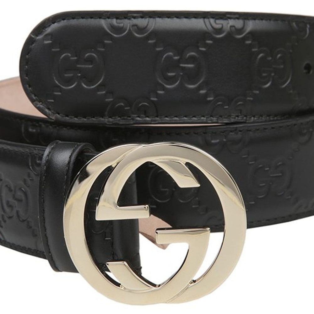 Gucci Interlocking G Belt Monogram Guccissima Blac